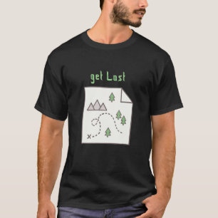 T-shirt Carte Se Perdre Randonnée Extérieur Aventure Natur