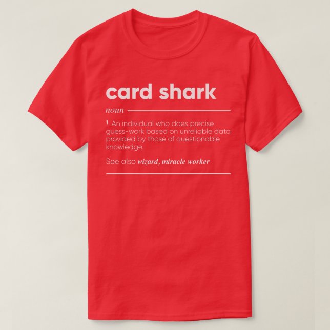 T-shirt Carte Shark Definition Funny Noun (Design devant)