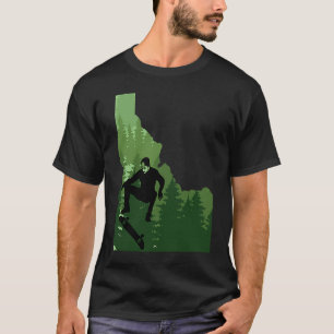 T-shirt Carte Skateboard Idaho Skateboard Kickflip Skateb