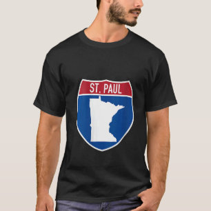 T-shirt Carte St. Paul Minnesota Autoroute Interstate Sign