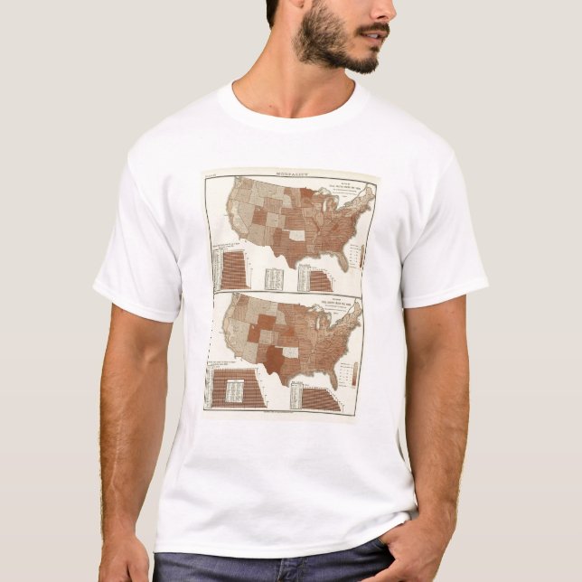 T-shirt Carte statistique des décès (Devant)