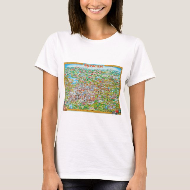 T-shirt Carte Syracuse New York (Devant)