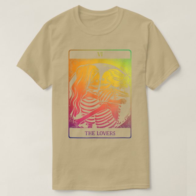 T-shirt Carte Tarot Aimants Rainbow Occult Goth Lesbian (Design devant)