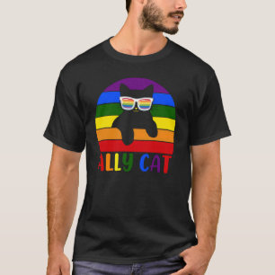 T-shirt Carte Tarot Ally Cat Rainbow LGBTQ Les Gay Prid