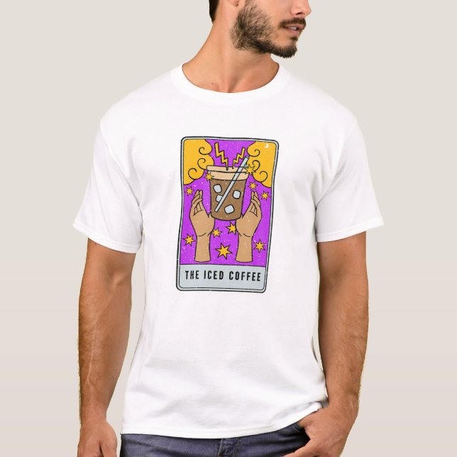 T-shirt Carte Tarot Café Iced Lecture Sorcière esthétique (Devant)