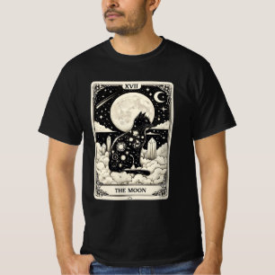 T-shirt Carte Tarot Cat La Lune Graphique