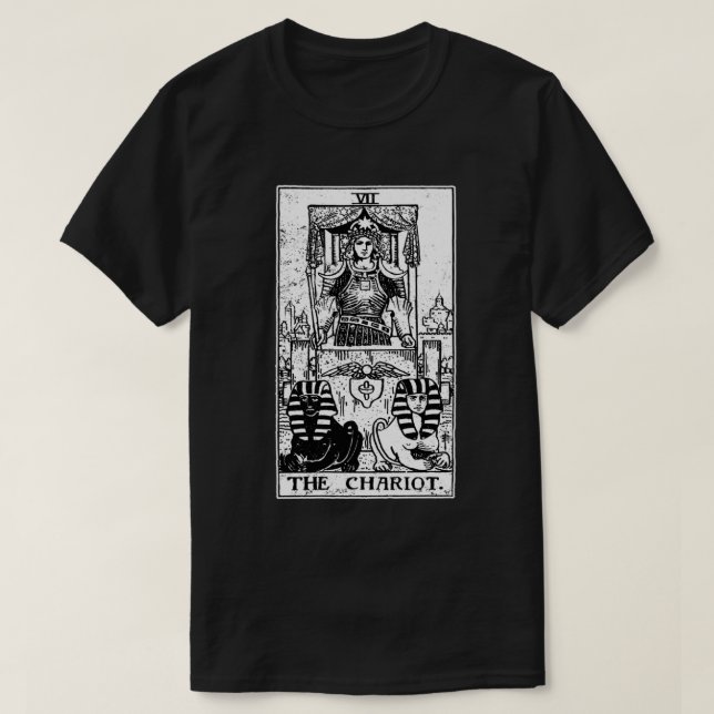 T-shirt Carte Tarot Chariot - Arcana Major - fortune te (Design devant)