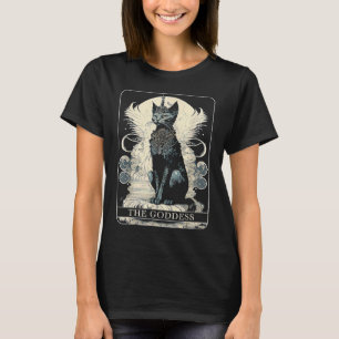 T-shirt Carte Tarot Chat Goddess Black Chat
