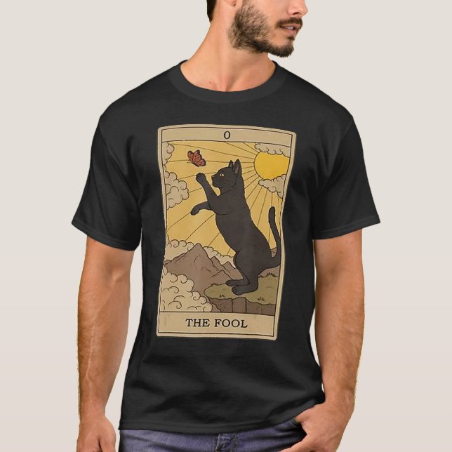 T-shirt Carte Tarot Chat Le Fool (Devant)