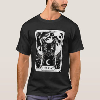 T-shirt Carte Tarot Chat noir Chat Lune Halloween Chat Lo