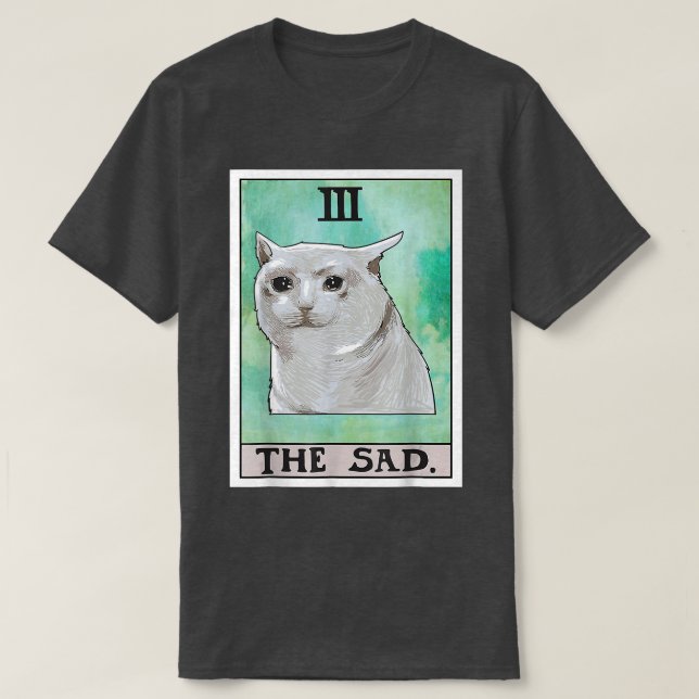 T-shirt Carte Tarot Chat Triste  (Design devant)