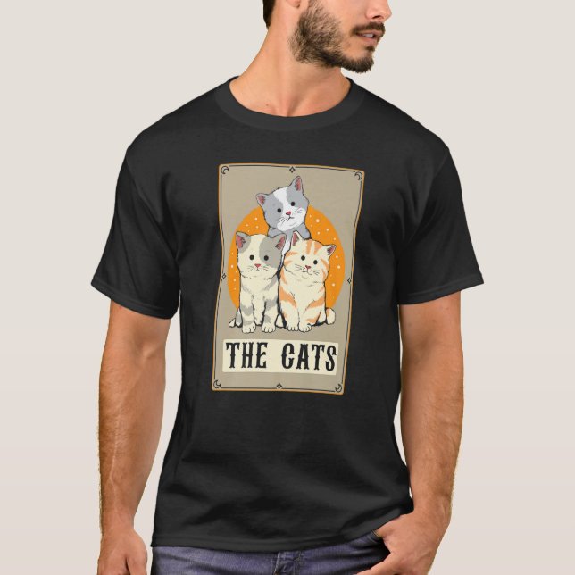 T-shirt Carte Tarot Chats Lecture Occulte Dark Magic (Devant)