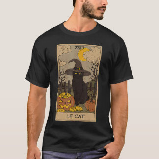 T-shirt Carte Tarot Crescent Moon Et Casquette Chat Noir H