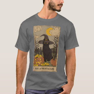 T-shirt Carte Tarot Crescent Moon Et Casquette Chat Noir T