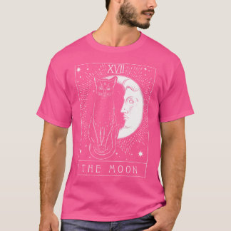 T-shirt Carte Tarot Crescent Moon Et Cat Graphique