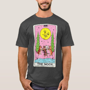 T-shirt Carte Tarot Crescent Moon Et Cat Squad Graphique