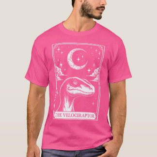 T-shirt Carte Tarot Crescent Vintage Lune Velociraptor Din