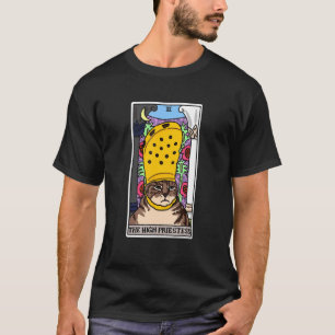 T-shirt Carte Tarot de haute prêtresse Chat Noir Mystique