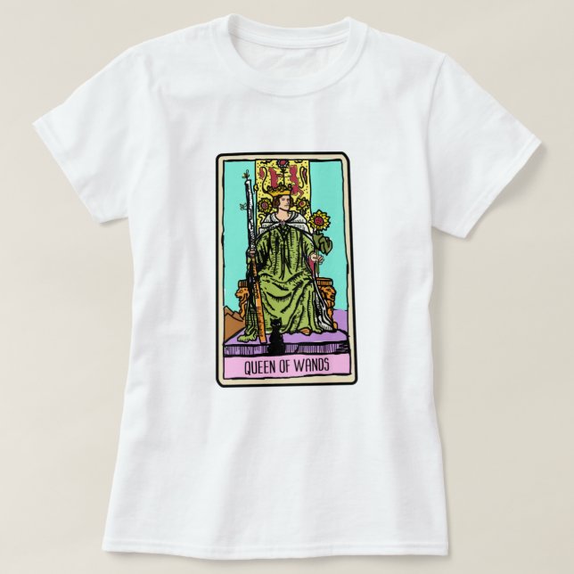 T-shirt Carte Tarot de la Reine des Wands (Design devant)