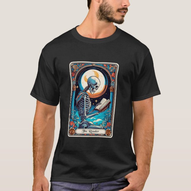 T-shirt Carte Tarot Enseignant Éffrayant Le Lecteur Salle  (Devant)