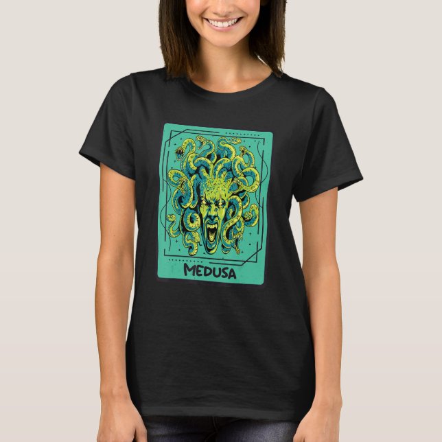 T-shirt Carte Tarot grecque antique Medusa Ca mystique gre (Devant)