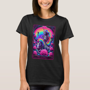 T-shirt Carte Tarot Horreur Audacity Skeleton Wine And U