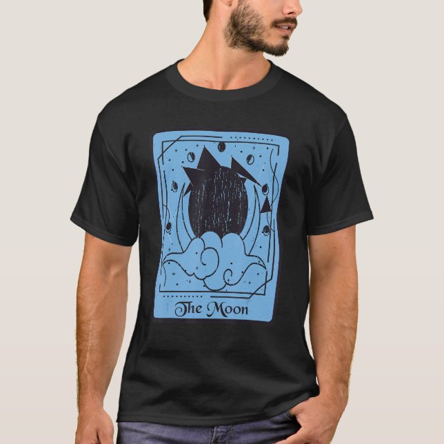 T-shirt Carte Tarot La Lune Cartes Mystiques Lune Occulte  (Devant)