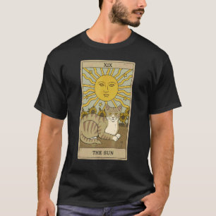 T-shirt Carte Tarot Le Chat Graphique Soleil Et Chat Tourn