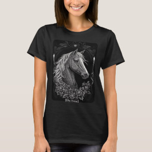 T-shirt Carte Tarot Le Cheval Occulte Floral Horse Sorcièr