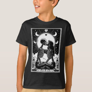 T-shirt Carte Tarot Les Amoureux Squelette Goth Halloween