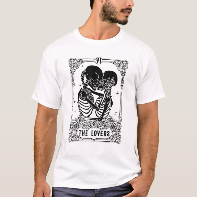 T-shirt Carte Tarot Lovers Lecture Sorcière Hall esthétiqu (Devant)