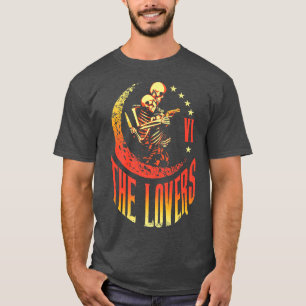 T-shirt Carte Tarot Lovers Skeleton Moon Crescent Outla