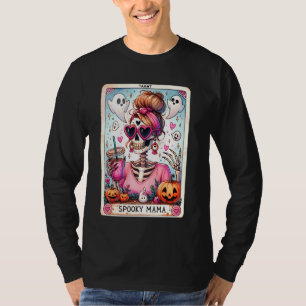 T-shirt Carte Tarot Mama éffrayante Skeleton Maman Jack-o'