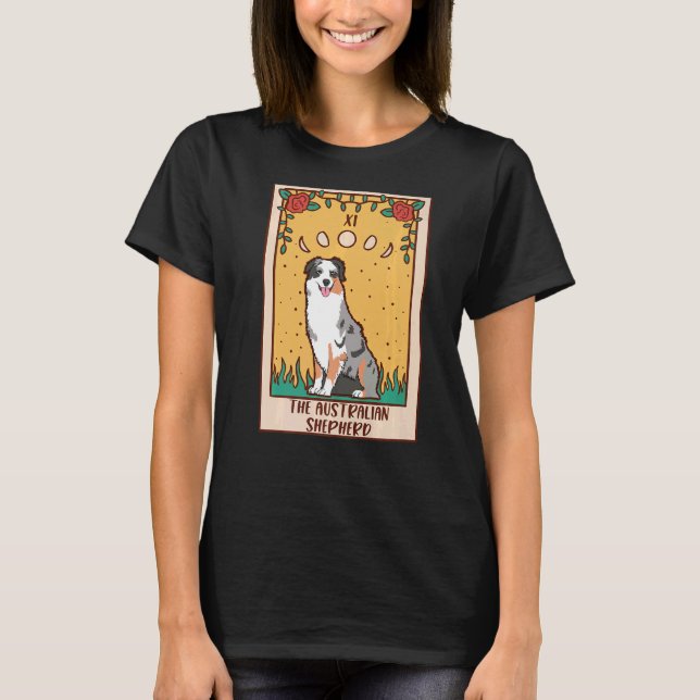 T-shirt Carte Tarot Occult Magie Occultisme Chien Australi (Devant)