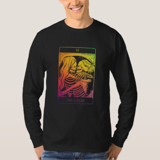 T-shirt Carte Tarot Rainbow Occult Goth Lesbian Skeleto