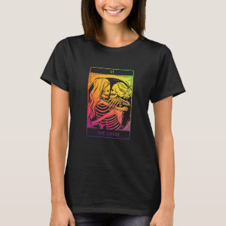T-shirt Carte Tarot Rainbow Occult Goth Lesbian Skeleto