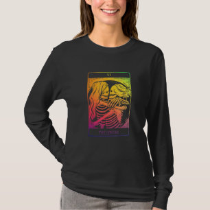 T-shirt Carte Tarot Rainbow Occult Goth Lesbian Skeleto