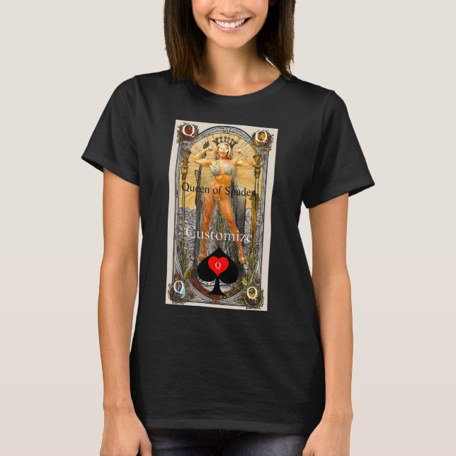 T-shirt Carte Tarot Reine des pique Thunder_Cove (Devant)