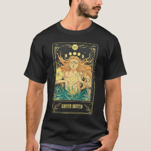 T-shirt Carte Tarot Sorcière Verte Pagan Wicca Wiccan Retr