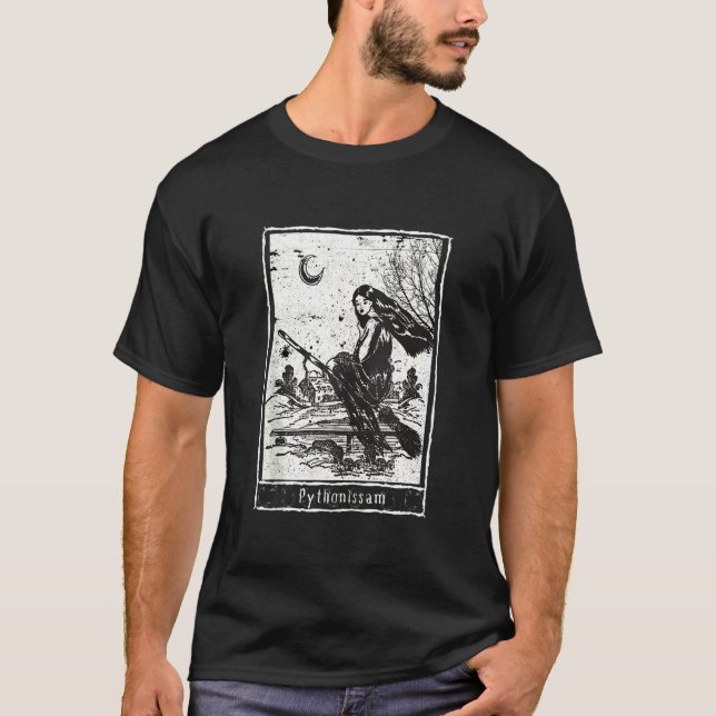 T-shirt Carte Tarot Stylisée Witchcraft Dark Tarot Witch (Devant)