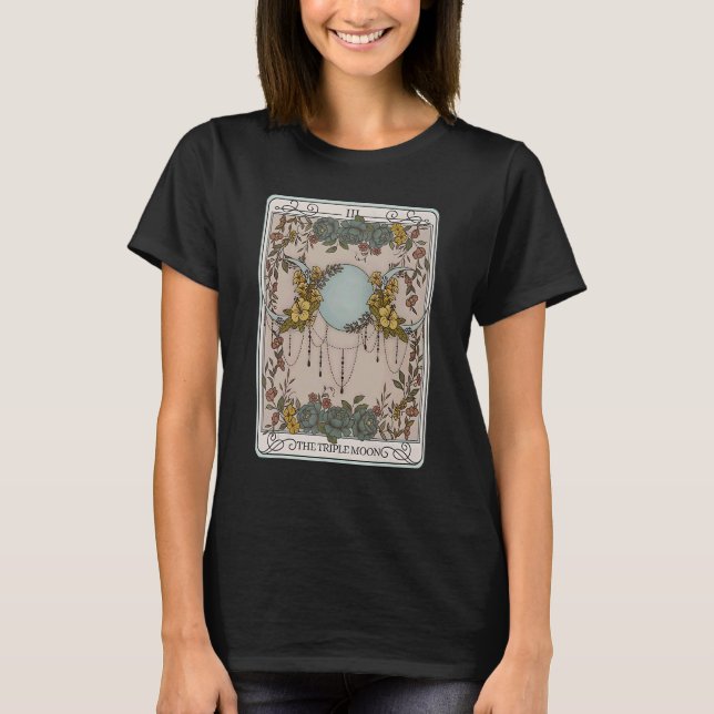 T-shirt Carte Tarot Triple Lune Céleste Phase Ma (Devant)