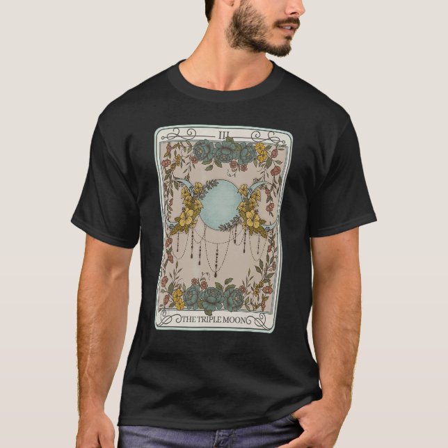T-shirt Carte Tarot Triple Lune Floral Crescent Moon Ae (Devant)
