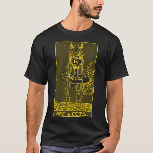 T-shirt CARTE TAROT vintage ACE CUPS (Devant)