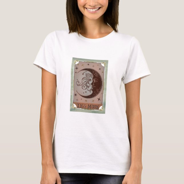 T-shirt Carte Tarot Vintage Lune Celestial (Devant)
