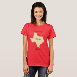 T-shirt - Carte Texas avec la ville