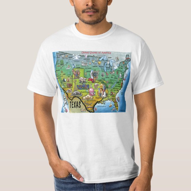 T-shirt Carte TX USA (Devant)