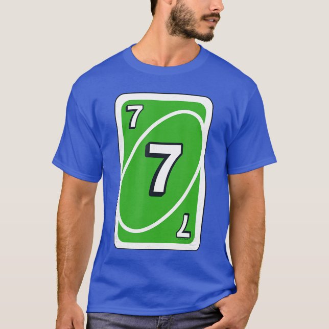 T-shirt Carte UNO Halloween Verte 7 (Devant)