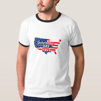 T-shirt Carte USA Drapeau Américain Jour de l'Indépendance