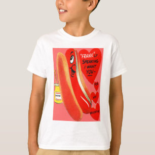 T-shirt Carte Valentine vintage Retro Hot Dog