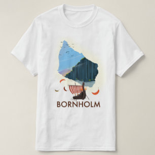 T-shirt carte viking de l'île de Bornholm